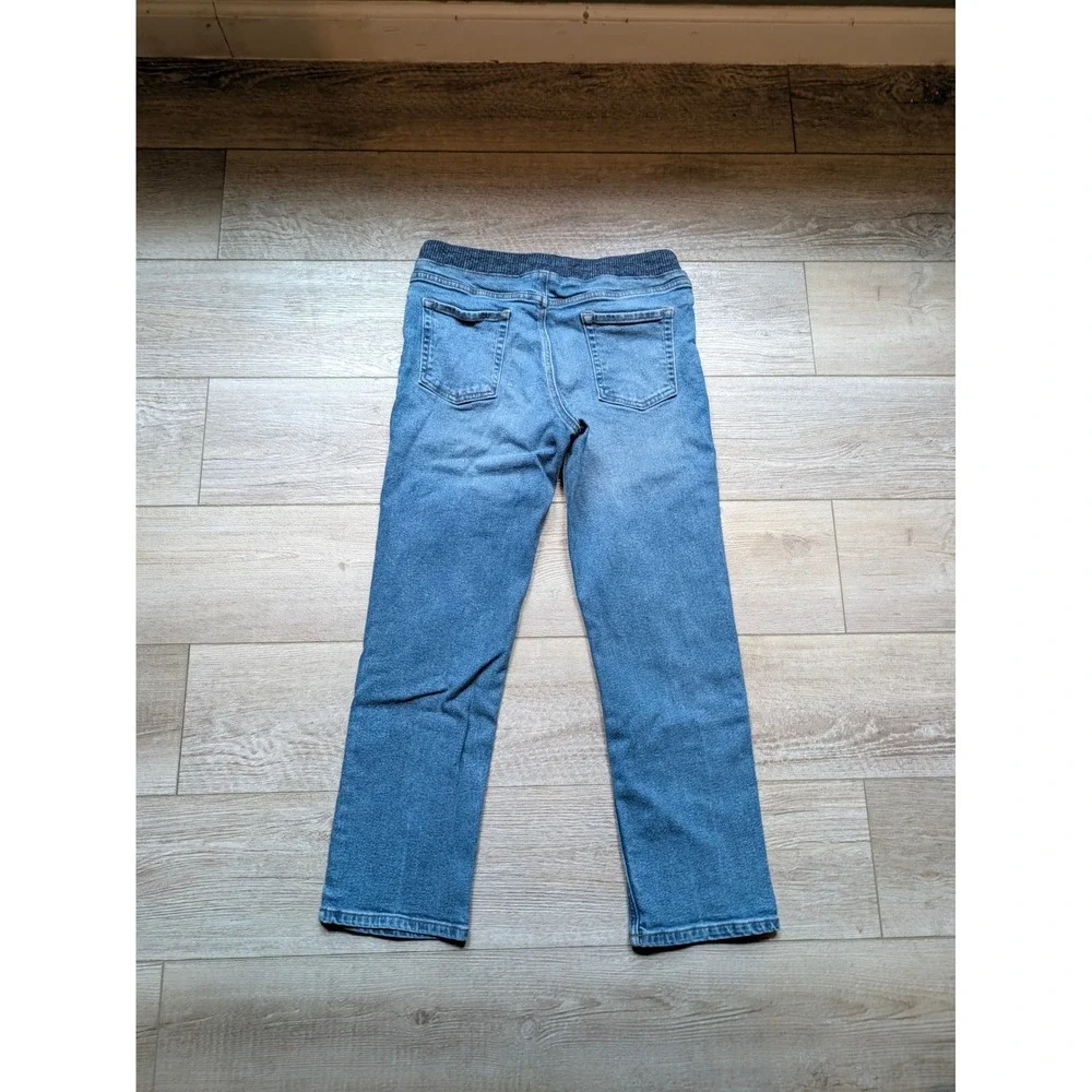 Lands End Kids Iron Knee Pull On Jeans Medium Wash Blue Size L 10H-12H 521852